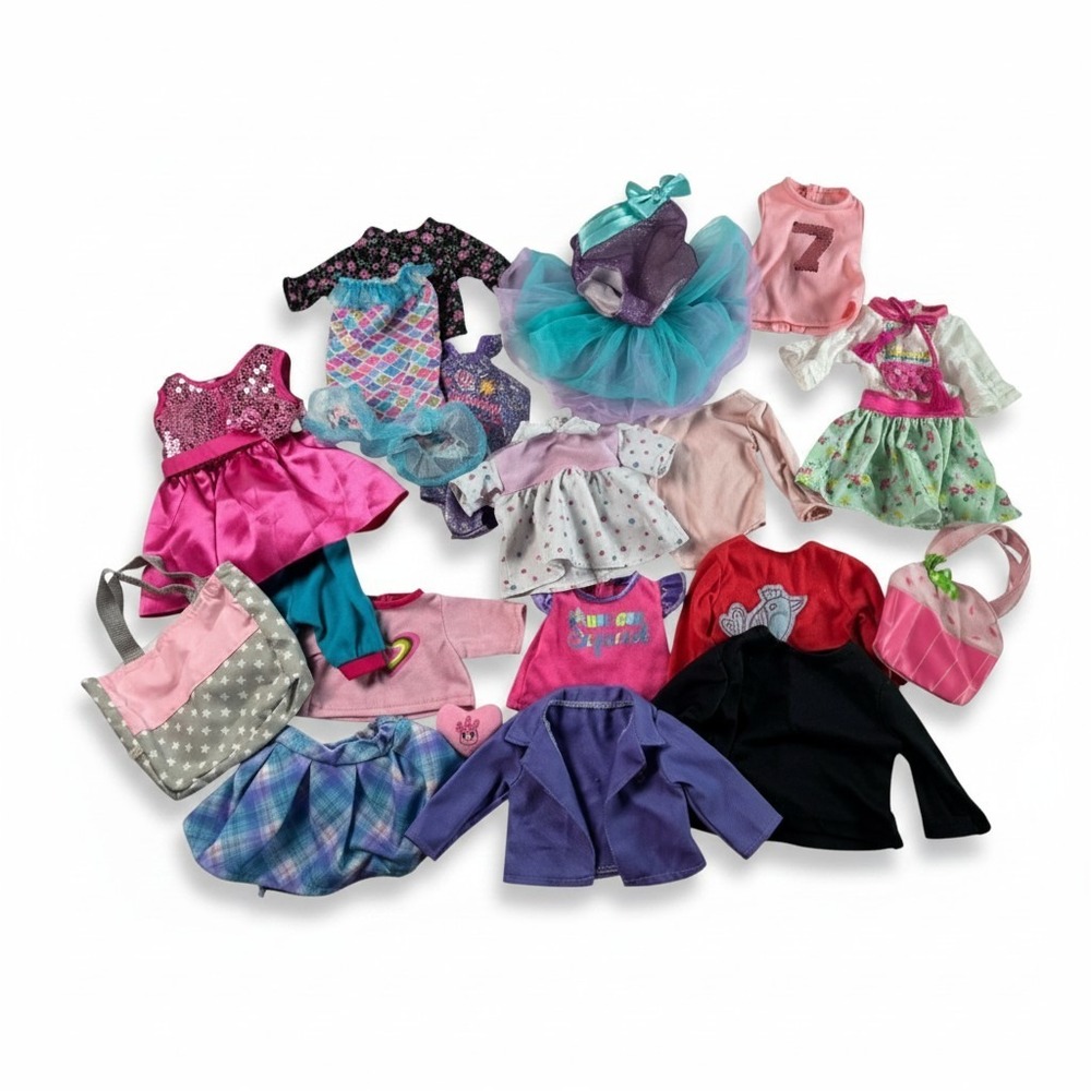 18 Inch Doll Clothes Accessories Lot Mermaid Tutu Sequin Dress Blazer Bags 0543